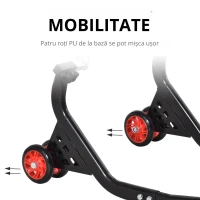 DURHAND Stender spate Universal de Ridicare pentru Motociclete pana la 200 kg, Negru(m-5)