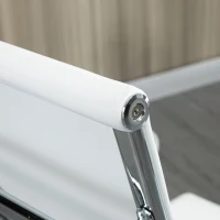 Vinsetto Scaun de Birou Ergonomic din Piele Ecologică, Scaun Rotativ și cu Funcție de Legănare, 54x62x104-114 cm, Alb(m-8)