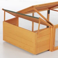 PawHut Wooden Chicken Coop with Nesting Box, Openable Roof, for 4-8 Chickens, Nature Wood(m-9)
