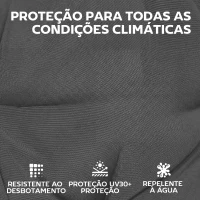 Outsunny Conjunto de 4 Almofadas para Cadeiras de Jardim Impermeáveis e Antiderrapantes com Encosto e Fitas 112x53 cm Cinzento Escuro(m-5)