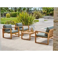 Salon bas de jardin - Olive - Bois d'acacia - 4 places - Aracaju(m-2)