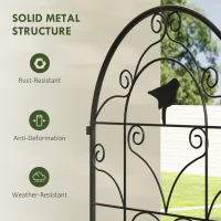 Outsunny Metalowe kratki do wspinaczki 2 szt., odporne na rdzę, czarne(m-7)