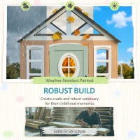 AIYAPLAY Casinha Infantil Exterior e Interior de Madeira com Porta para Animais de Estimação Casinha de Brincar 115,5x97,3x140 cm Madeira(m-5)