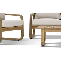 Salon de jardin - Bois d'acacia - 4 personnes - BOHEMIA - Creme(m-4)