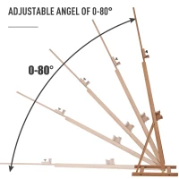 Vinsetto Wooden H-Frame Artist Easel, Height Adjustable Easel Stand with Canvas Holder and Pencil Case for Display, Drawing, Painting, Natural(m-17)