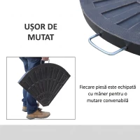 Outsunny Set de 2 Greutăți pentru Umbrelă cu Bază în Cruce, 28 kg, Design în Formă de Evantai, din Colofoniu, 66x47x4.2 cm, Bronz(m-6)