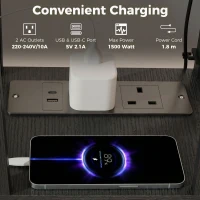 HOMCOM Floor Lamp with Shelves, 3 Layer Column Modern Standing Lamp for Living Room, Bedroom, Office, Black(m-7)