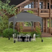 Outsunny Tonnelle de jardin Pop-up pliant 2,5 x 2,5 m hauteur réglable tissu Oxford anti UV50+ châssis acier sac de transport(m-10)