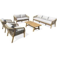 Salon bas de jardin - Bois d'acacia - 7 places - Serena(m-1)