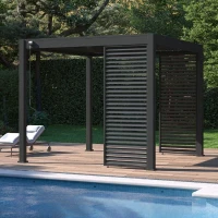 Panneau brise-vue - OMBREA - Ventelles horizontales - 1 m - Aluminium - Anthracite(m-2)