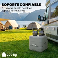 HOMCOM Inodoro Portátil con Tanques Dobles de 10L Estructura en Plástico PE para Camping y Senderismo 36x42x30 cm Gris(m-7)