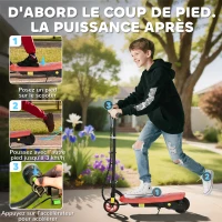 HOMCOM Trottinette électrique 120 W pliable pour enfant 7-14 ans 12 Km/h max. autonomie 10 Km max. rouge(m-4)