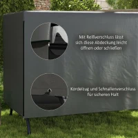Outsunny Husă pentru mobilier de grădină, husă de protecție pentru mobilier outdoor, 215 cm x 155 cm x 150 cm, Gri închis(m-5)