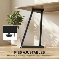 HOMCOM Juego de 4 Patas de Mesa Cuadradas Industriales para Muebles con Pies Ajustables 43x3x72 cm Negro(m-5)