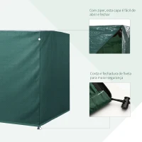 Outsunny Capa de Proteção para Baloiço de Jardim, Capa Impermeável com Fecho, 215x155x150 cm, Verde(m-5)