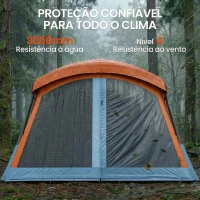 Outsunny Tenda de Campismo Familiar Tipo Túnel para 4 Pessoas com 2 Quartos, Portas e Claraboias Impermeável 530x380x220 cm Multicor(m-7)
