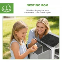 PawHut Wooden Chicken Coop with Pull-Out Tray Nesting Box for 1-2 Chickens(m-5)