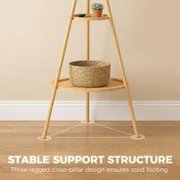 HOMCOM Albero Porta Abiti con 9 Ganci e 2 Ripiani, Naturale(m-5)