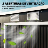 Outsunny Abrigo de Jardim 213x130x173  Abrigo de Exterior de Aço Galvanizado com Porta Corredeira para Armazenamento Cinza Escuro(m-7)