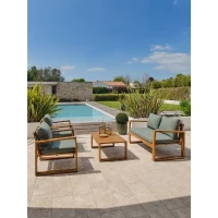 Salon bas de jardin - Olive - Bois d'acacia - 4 places - Aracaju(m-5)
