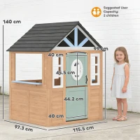 AIYAPLAY Wooden Playhouse for Kids, Wendy House with Pet Door, Play Kitchen, Half Door and Windows for Indoor Outdoor, Ages 2+(m-3)