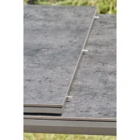 Table de jardin - Gris anthracite - Aluminium / céramique sur verre - 180/240 x 100 cm - Floride(m-6)