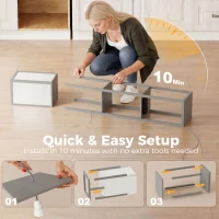 HOMCOM Floor Lamp with Shelves, 3 Layer Column Modern Standing Lamp for Living Room, Bedroom, Office, Grey(m-8)