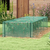 Outsunny Serre de jardin serre à tomates filet protection porte zippée enroulable HDPE, dim. 125L x 373l x 62,5H cm(m-10)