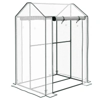 Outsunny Serra da Giardino con Copertura in PE, 2 Zone Separate e Porte Avvolgibili, 100x80x150cm(m-11)