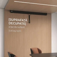 HOMCOM Ecran Proiecție 100" Reglabil cu Montare pe Tavan și Perete, Format 4:3, 203x152cm, Alb și Negru(m-8)