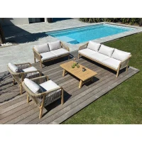 Salon bas de jardin - Bois d'acacia - 7 places - Serena(m-5)