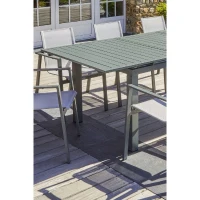 Table de jardin - Kaki - Aluminium - 180/240 x 100 cm - Miami(m-4)