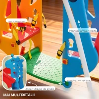 AIYAPLAY Leagăn pentru copii, Cadru-leagăn copii 3-5 ani cu Dublu Scaun Față în Față, 114x94x134,5cm, Multicolor(m-5)