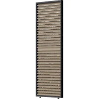 Panneau brise-vue - OMBREA - Ventelles horizontales mobiles - 1 m - Aluminium - Anthracite et ventelles finition bois(m-3)