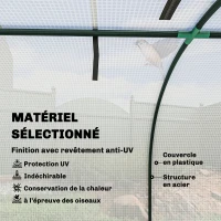 Outsunny Mini Serre de Jardin Serre à tomates 3L x 1l x 0,8H m Acier PE Haute densité 140 g/m² Anti-UV 3 fenêtres Blanc(m-4)