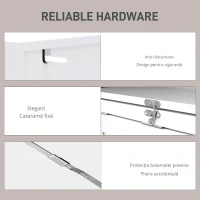 HOMCOM Birou de calculator pliabil cu bibliotecă, post de lucru, tablă albă și raft reglabil, 98x51x153cm, alb(m-4)