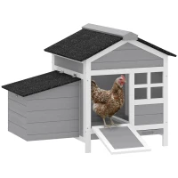 PawHut Wooden Chicken Coop with Pull-Out Tray Nesting Box for 1-2 Chickens(m-10)