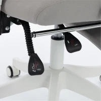 HOMCOM Silla de Escritorio de Malla Reclinable con Reposacabezas Soporte Lumbar Reposapiés y Altura Regulable Gris Claro(m-10)