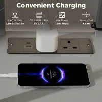 HOMCOM Floor Lamp with Shelves, 3 Layer Column Modern Standing Lamp for Living Room, Bedroom, Office, Grey(m-7)