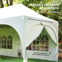 Outsunny Tenda Dobrável 6x3 m Pop-up com 4 Painéis Removíveis Altura Ajustável e Bolsa de Transporte Branco(m-7)