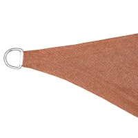 Outsunny Vela de Sombra Triangular 3x3x3 m Toldo Vela de HDPE com Proteção UV Aneis em Forma de D e Cordas para Jardim Pátio Piscina Vermelho Ferrugem(m-7)