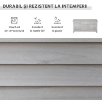 Outsunny Banca Lemn Gri 127×56×60 cm – Cu Spatiu de Depozitare(m-7)