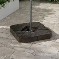 Outsunny Lot de 4 poids de lestage carré pour parasols déportés pieds croix - à remplir d'eau ou de sable jusqu'à 60/80 kg(m-10)