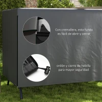 Outsunny Funda Protectora Impermeable para Balancín de Jardín 3 Plazas con Cremallera Antipolvo y Antiviento 215x155x150 cm(m-5)