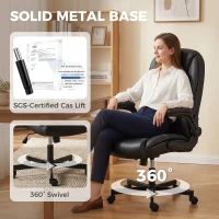 HOMCOM Ergonomischer Bürostuhl Bürosessel klappbare Armlehnen höhenverstellbar Wippfunktion schwarz(m-4)