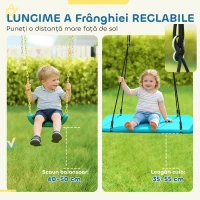 AIYAPLAY Cadru 5-în-1 pentru leagăn cu leagăn-tip-cuib reglabil, inele de gimnastică, scaun dublu, cadru de cățărare pentru 3-8 ani 440x175x203 cm(m-5)