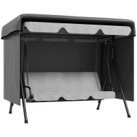 Outsunny Funda Protectora Impermeable para Balancín de Jardín 3 Plazas con Cremallera Antipolvo y Antiviento 215x155x150 cm(m-10)