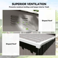 Outsunny 5 x 3 ft Lean-to Garden Shed, Outdoor Storage Shed with Lockable Door and Vents, Light Grey(m-6)