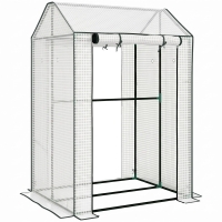 Outsunny Green House, Mini Greenhouse with 2 Roll-up Doors, Vent Holes and Reinforced Cover, 100 x 80 x 150cm