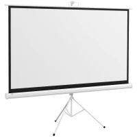 HOMCOM Ecran Proiector 84 Inch cu Trepied Reglabil, din Plastic și Metal, 200x8x118 cm, Alb(m-1)